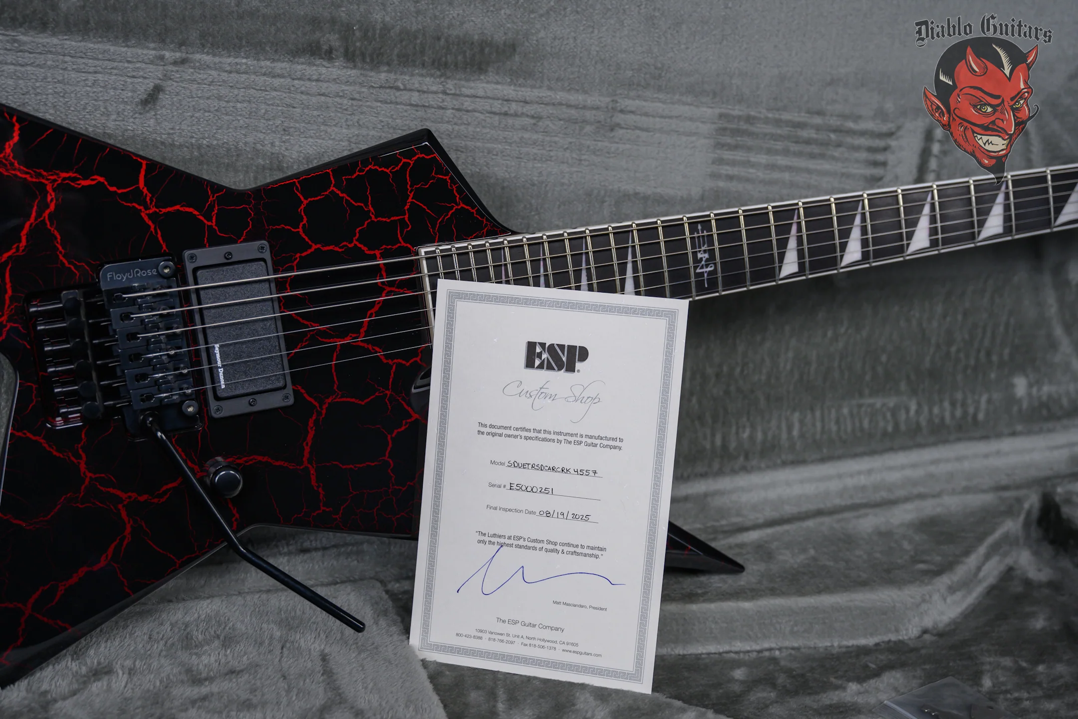 ESP Custom Shop Sammy Duet Random Star Signature Model Metallic Candy Apple Red Crackle Under Pearl Black 2025 w/OHSC