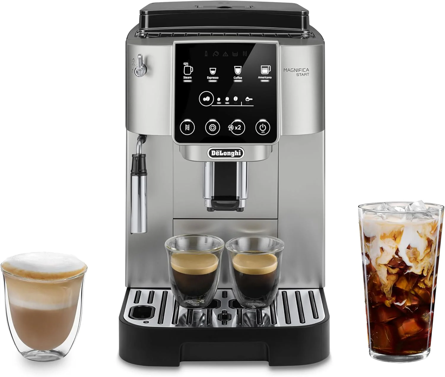 De'Longhi Magnifica Evo Automatic Espresso & Coffee Machine with Manual Milk Frother, Built-in Grinder & Auto-Clean Function - For Latte, Cappuccino, Americano, Iced Coffee, ECAM29043SB