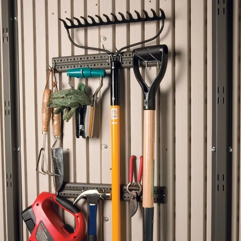 8' wide x 7' 4" deep plastic storage shed