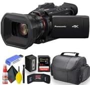 Panasonic HC-X1500 4K Professional Camcorder with 24x Optical Zoom, WiFi HD Live Streaming W/Soft Case + Sandisk Extreme Pro 64GB Card + Clean and Care Set + More - Starter Bundle