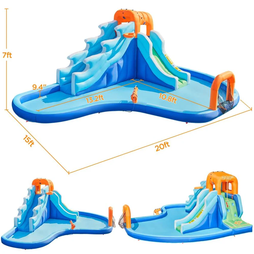 Yaheetech Dual Lane Inflatable Water Slide