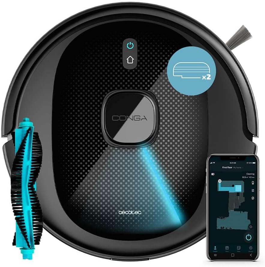 Cecotec Robot Aspirador con Navegación Láser y App Conga 8290 Immortal Ultra Power X-Treme. 4 en 1