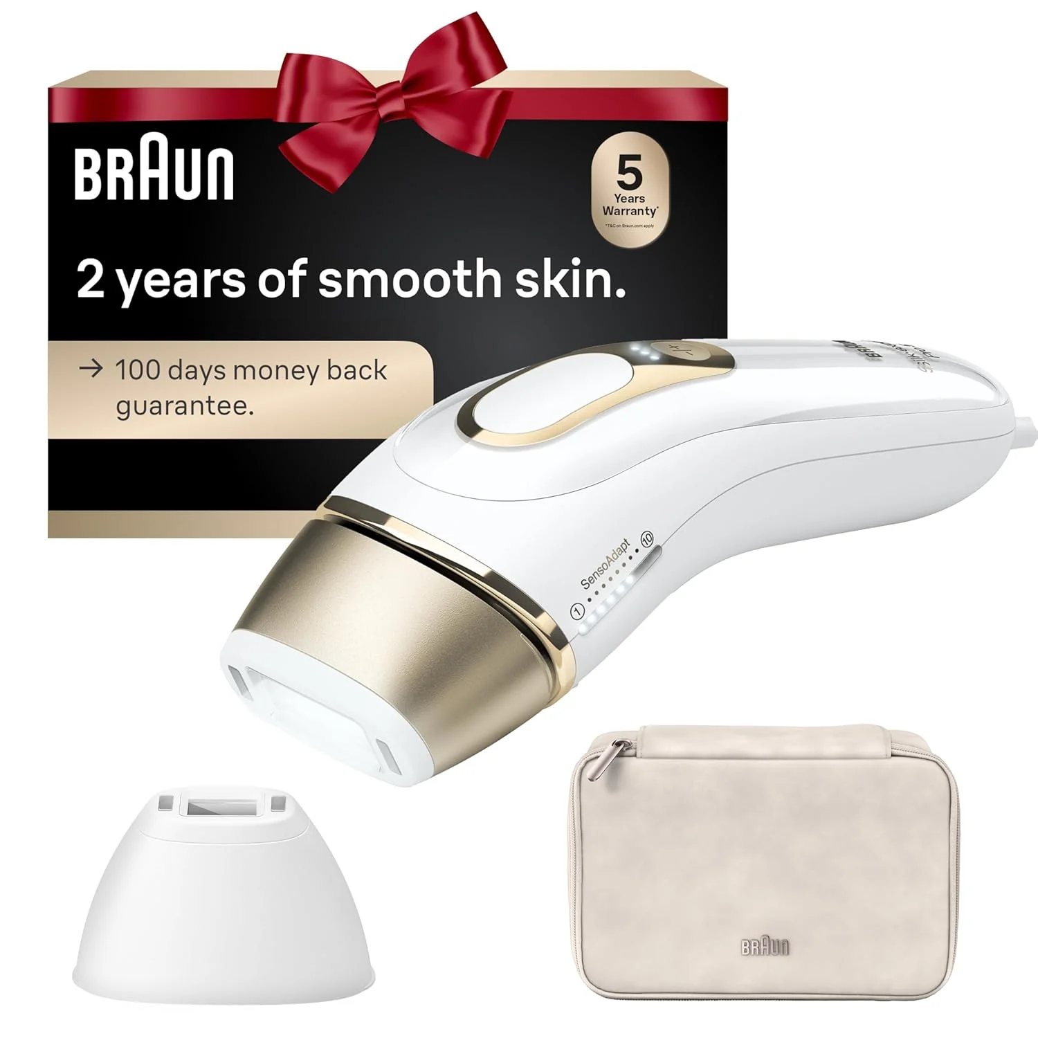 Braun IPL at Home Laser Hair Removal for Women and Men, Silk Expert Pro 5 PL5137 with Venus Swirl Razor, Permanent Visible Hair Reduction in Hair Regrowth for Body & Face, Corded, PL5137