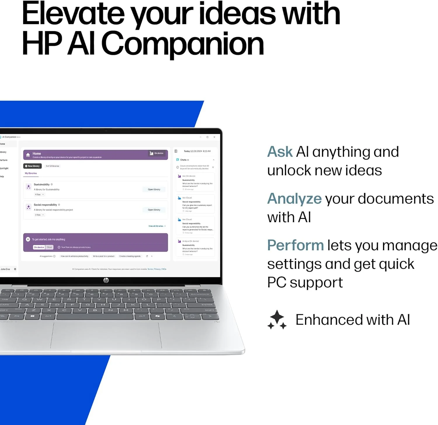 HP OmniBook 5 14 inch Next Gen AI PC, OLED Display, Snapdragon X Plus X1P-42-100, 16 GB RAM, 1 TB SSD, Qualcomm Adreno GPU, Windows 11 Home, Copilot+ PC, Glacier Silver, 14-he0099nr