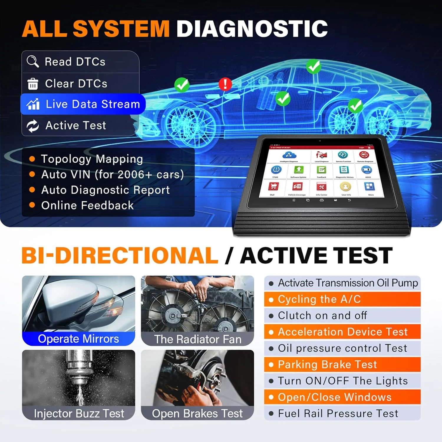 LAUNCH X431 PRO3 V+ 5.0 2025 Upgraded Bidirectional Scan Tool, OEM Topology Map, Scan HD Trucks, AutoAuth for FCA SGW, ECU Coding, 55+ Services, All System Diagnose, 2-Year Free Update, CAN FD