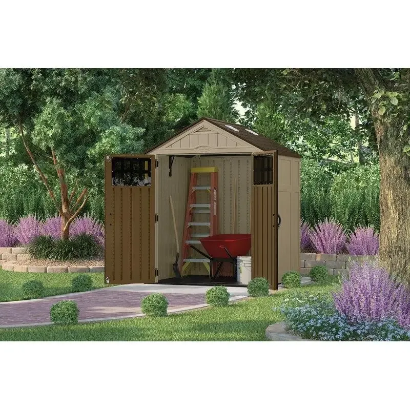 6'3" wide x 5'6" deep resin storage shed