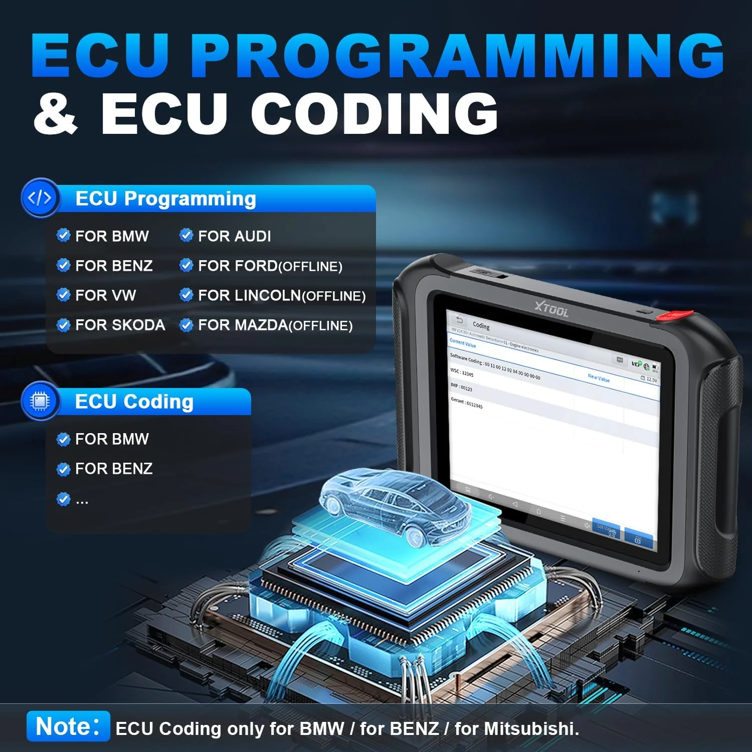 XTOOL D9S Pro Automotive Diagnostic Tool: Wireless Bidirectional OBD2 Scanner with ECU Pr0gramming/C0ding, High-End Scan Tool with Topology, 45+ Resets, Full System, PMI, FCA/CAN FD/DoIP, 3-Yr Update