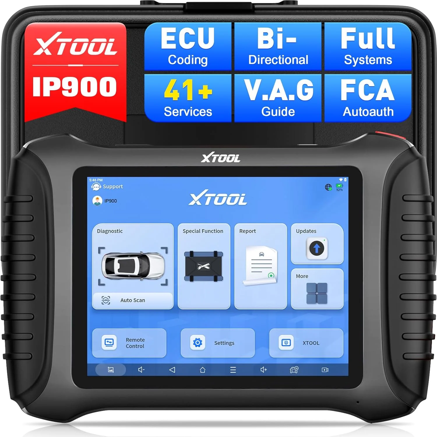 XTOOL IP900 Bidirectional Scan Tool 2026 Upgraded Ver. of D7 Scanner, OBD2 Scanner Diagnostic Tool, ECU C0ding, 41+ Resets, FCA, CAN FD&DoIP, Pre & Post Scan, All System Scanner for Car, 3-Year Update