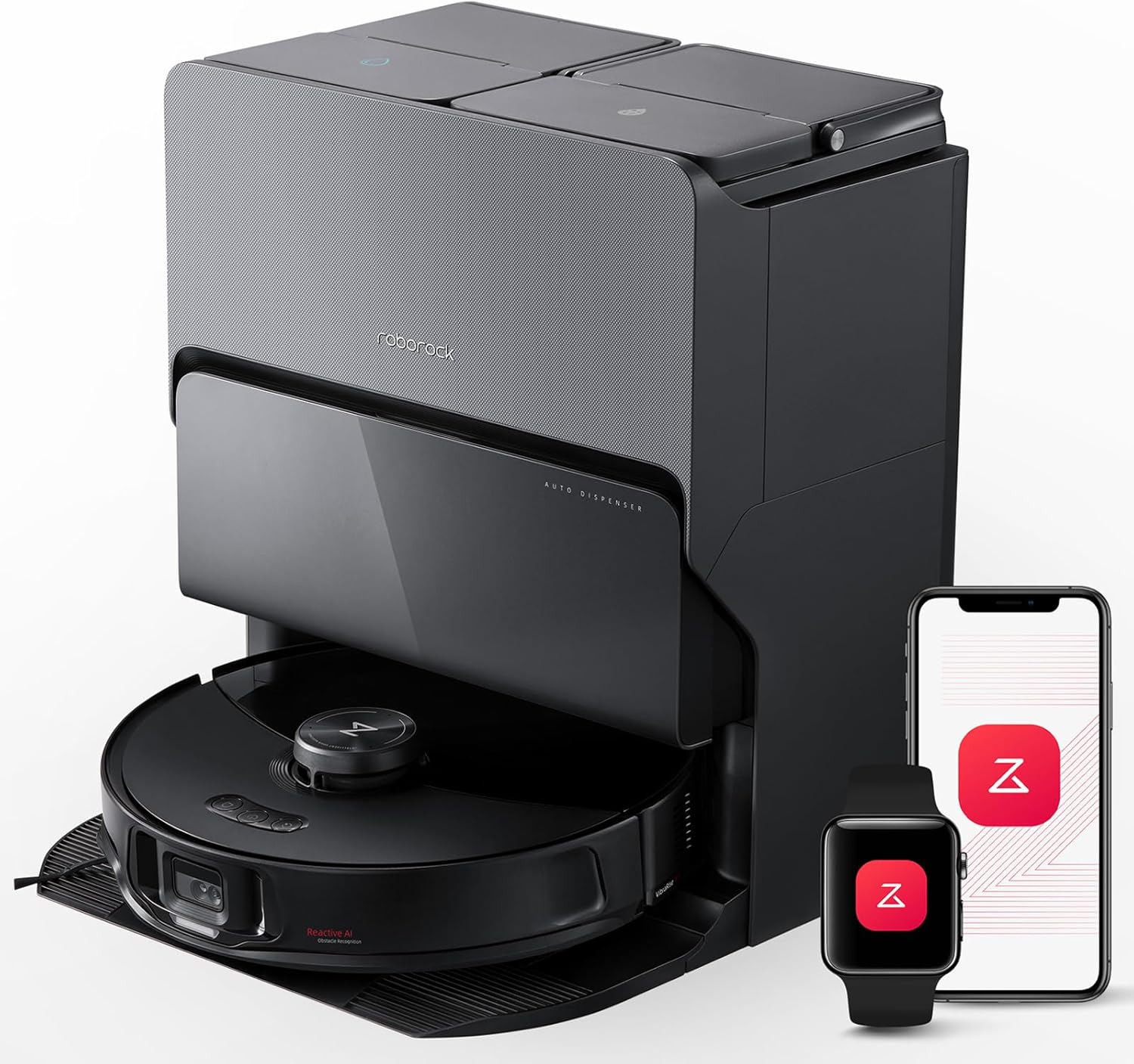 Roborock S8 Maxv Ultra Robot Vacuum & Sonic Mop, 2 Year Local Warranty, 10000 Pa Suction Corner To Edge Deep Cleaning Hot Air Self-Drying white