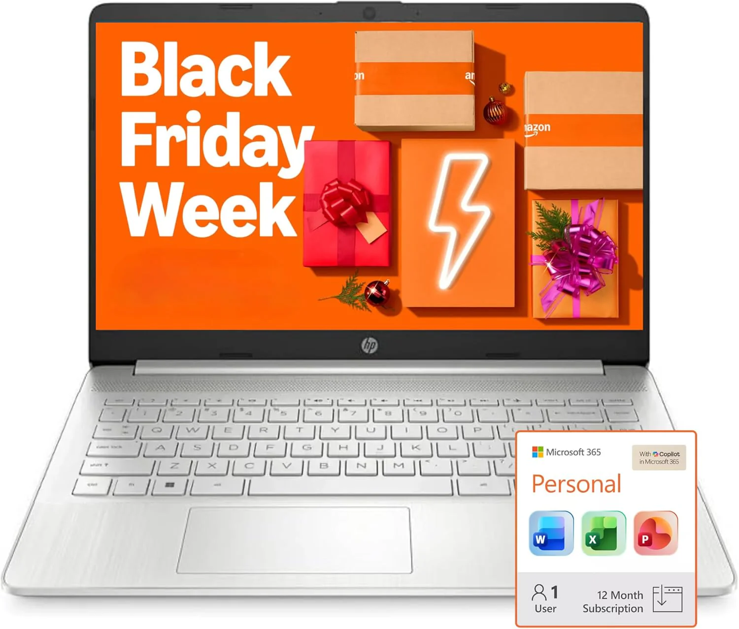 HP Ultra Slim Laptop for Students and Business | 1 Year Office 365 | 1.1TB Storage (1TB Cloud and 64GB Hard Drive) | Intel Quad-Core, 8GB RAM | Windows 11 Home w/o Earbuds