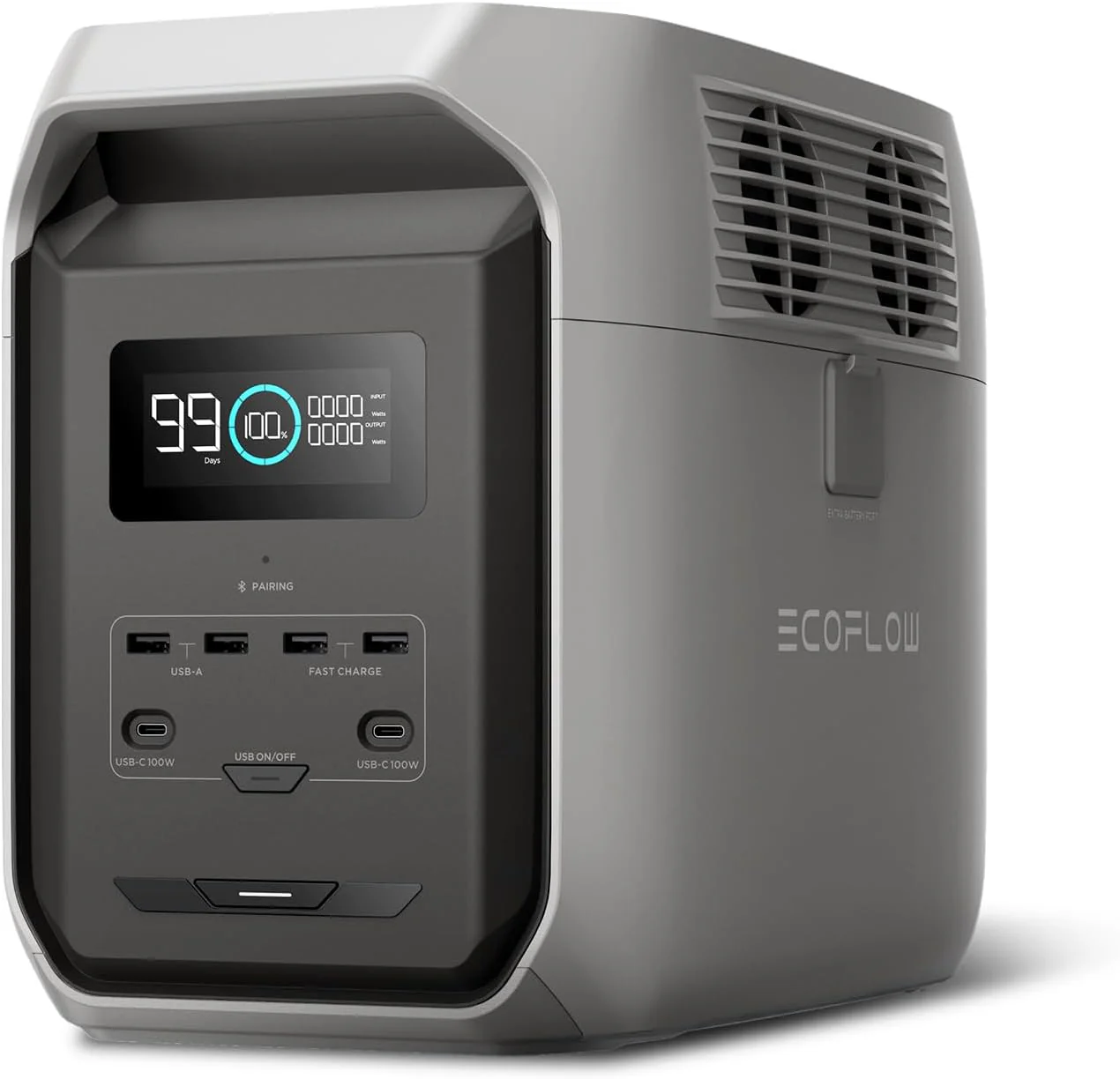 EF ECOFLOW Portable Power Station Delta 3 1500, 1536Wh LiFePO4 Battery Power Station, 6X1800W (X-Boost 2200W) AC Outputs, Ultra-Quiet Solar Generator, Fast Charging for Home Backup Use, Camping & RVs