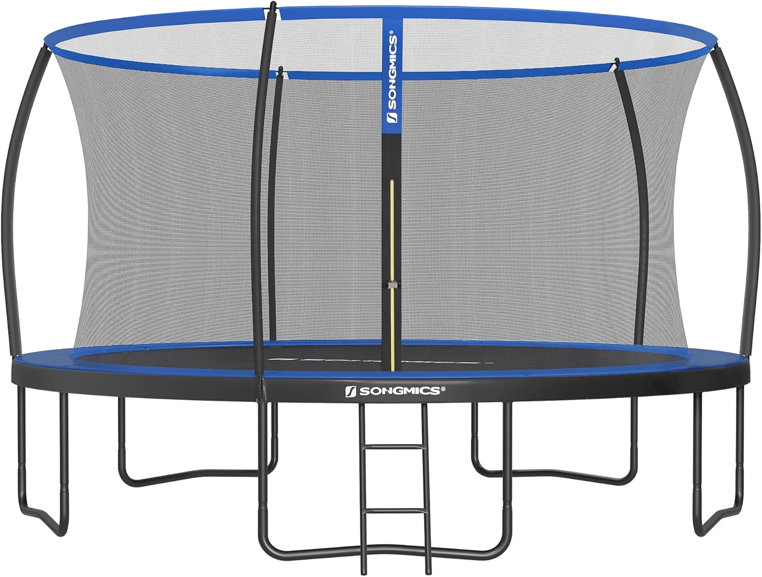 SONGMICS Outdoor Trampoline Ø 427 cm, Round Garden Trampoline for Children with Safety Net, Edge Cover, Ladder and Padded Poles