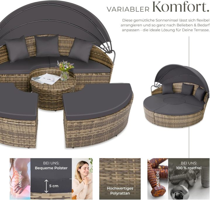 Lounge shell sun island outdoor weatherproof