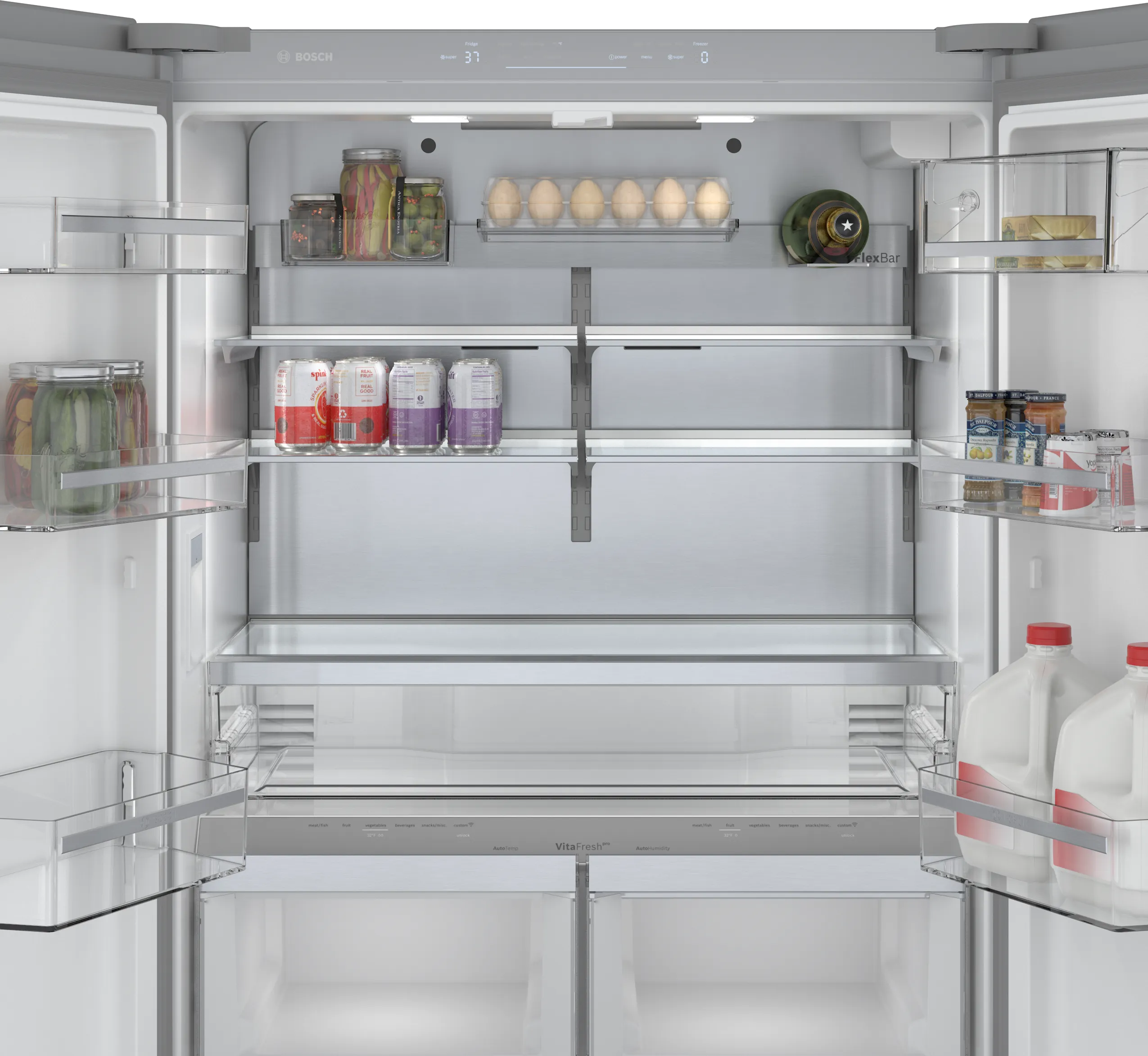 Bosch B36CT80SNS 800 Series French Door Bottom Mount Refrigerator 36'' Stainless steel (with anti-fingerprint)