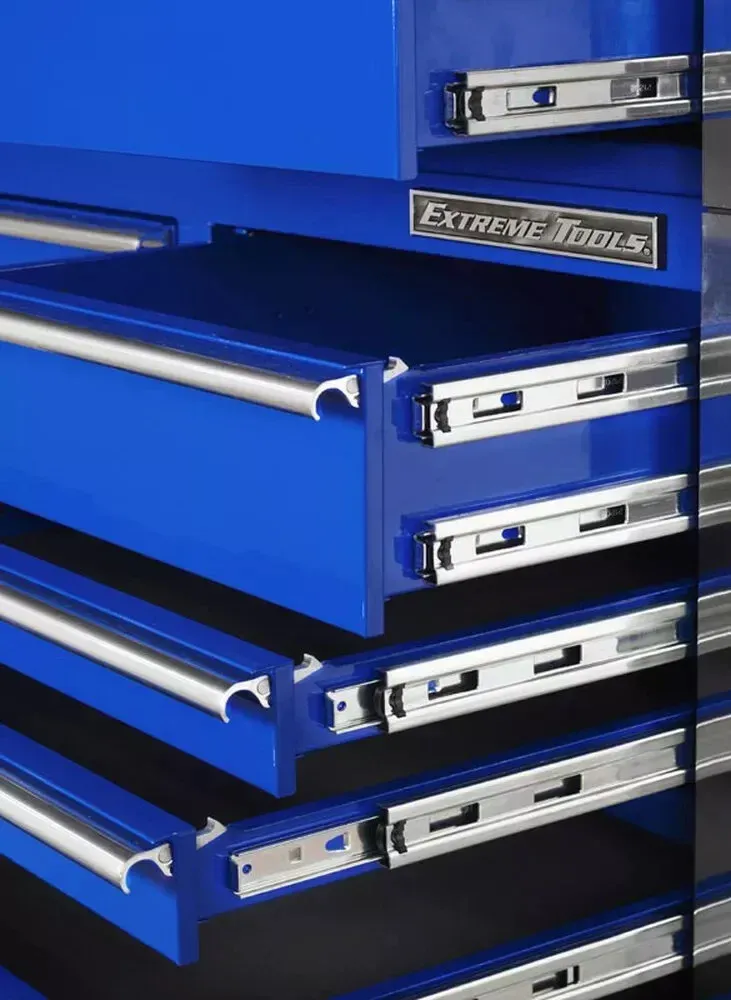 EXTREME TOOLS RX SERIES 55" 12-DRAWER ROLLER WITH HUTCH AND SIDE BOXES