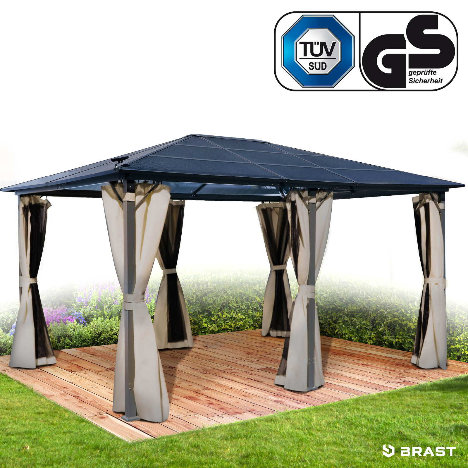 BRAST Alu Pavillon PREMIUM 3,6x4,8m beige