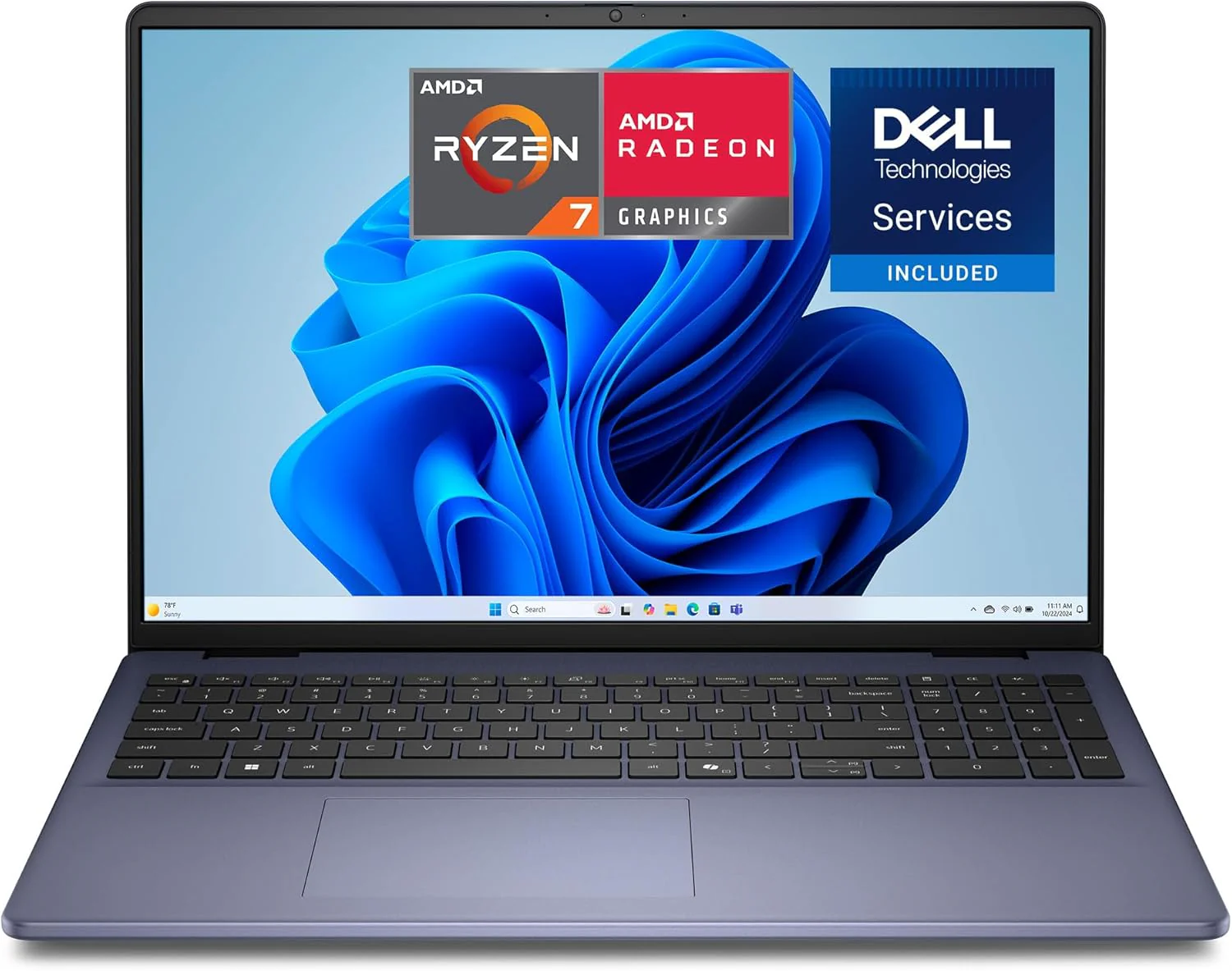 Dell 16 Laptop DC16256-16.0-inch 16:10 FHD+ 300nits Display, AMD Ryzen 7 250, AMD Radeon Graphics, 16GB Memory, 1TB SSD, Backlit English Keyboard, 1 Year Dell Care Plus Service and Accidental Damage