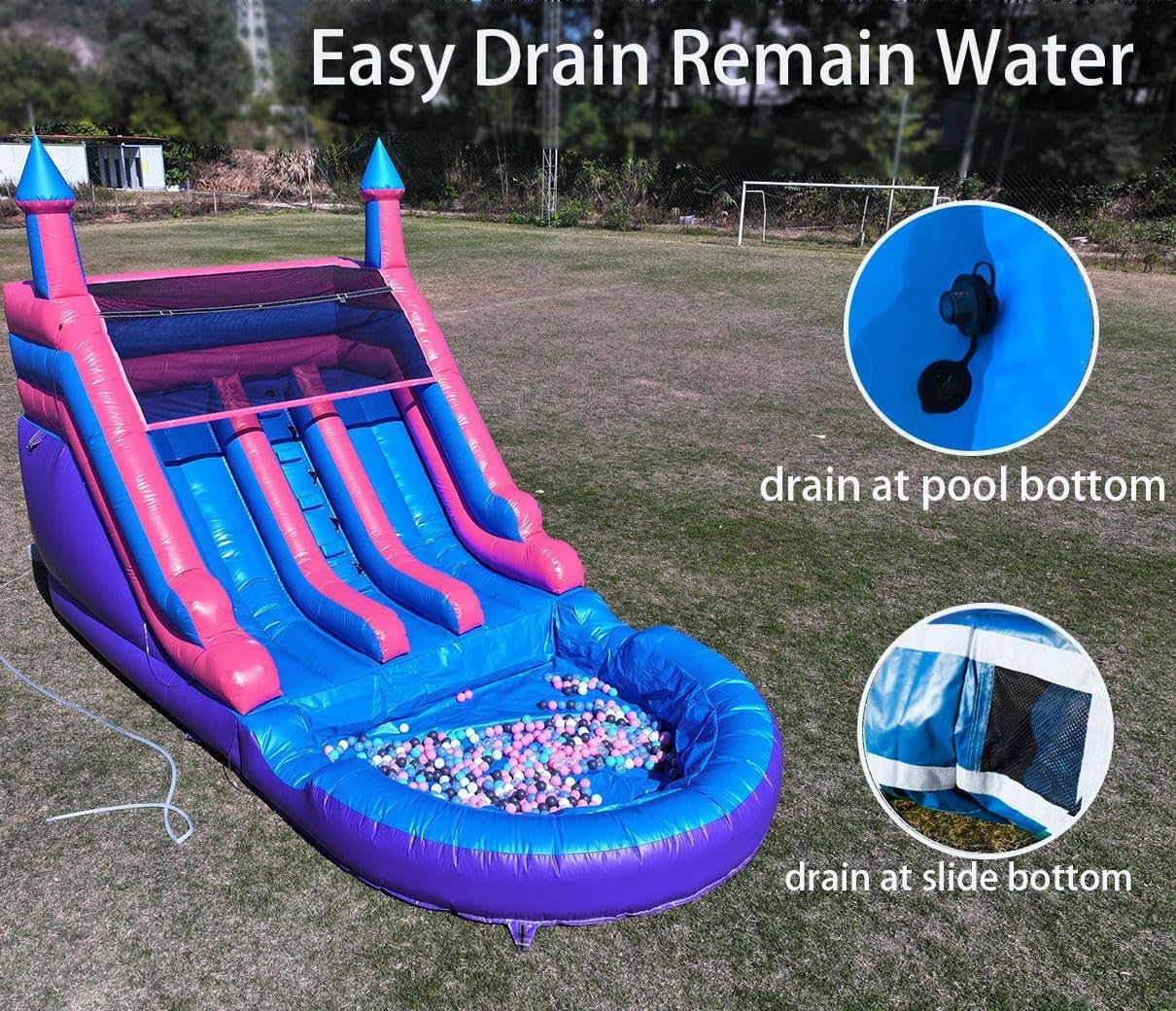 21FT(L) Commercial Grade Water Slide for Kids Adults, (Double Slide) (Heavy Duty Full PVC) (Big Airtight Splash Water Pool), 1100w Blower, Inflatable Waterslide for Backyard, Outdoor Park, 21x11x12ft