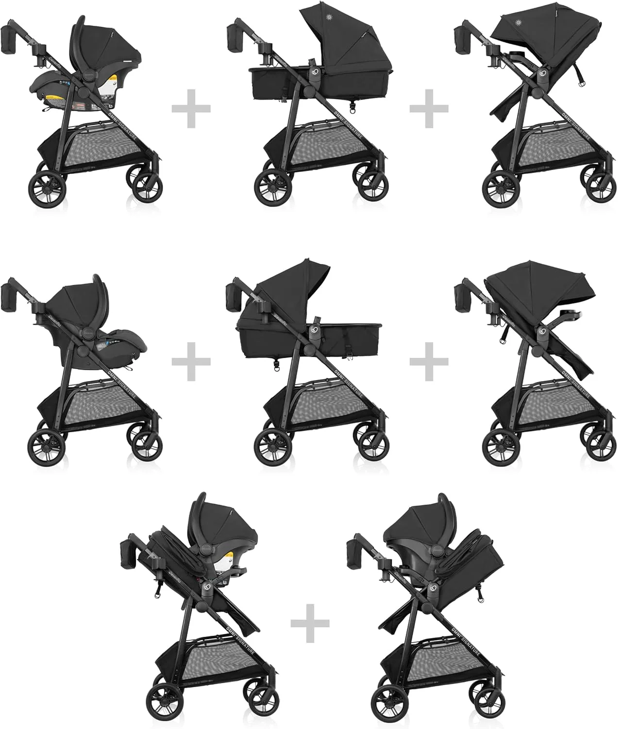 Evenflo Omni Signature Travel System with LiteMax Infant Car Seat - Porto Black
