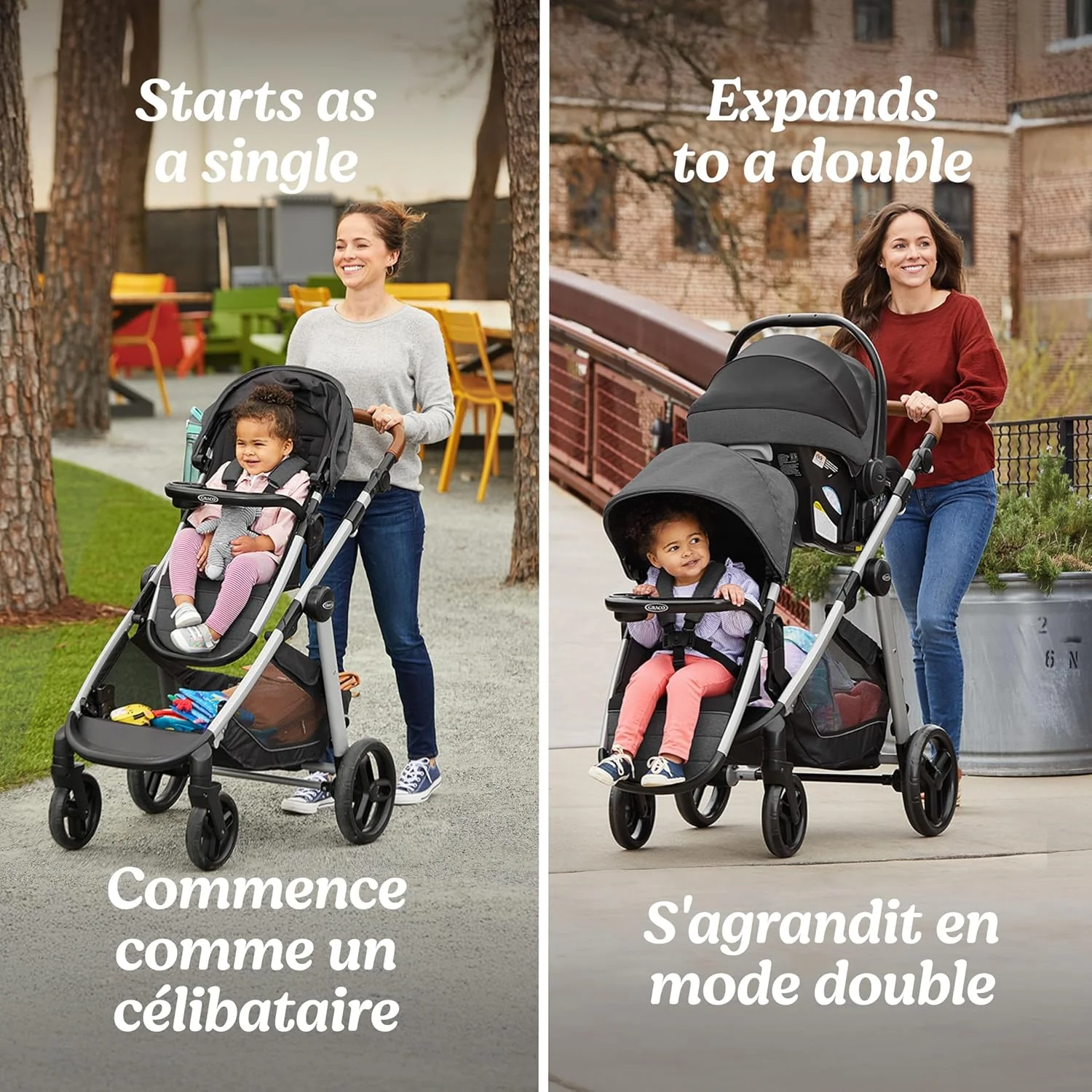 Graco Modes Nest2Grow Travel System, Baby Stroller and Car Seat Combo with SnugRide 35 Lite Elite Infant Car Seat, Rear-Facing from 1.8-16 kg (4-35 lb), Riordan