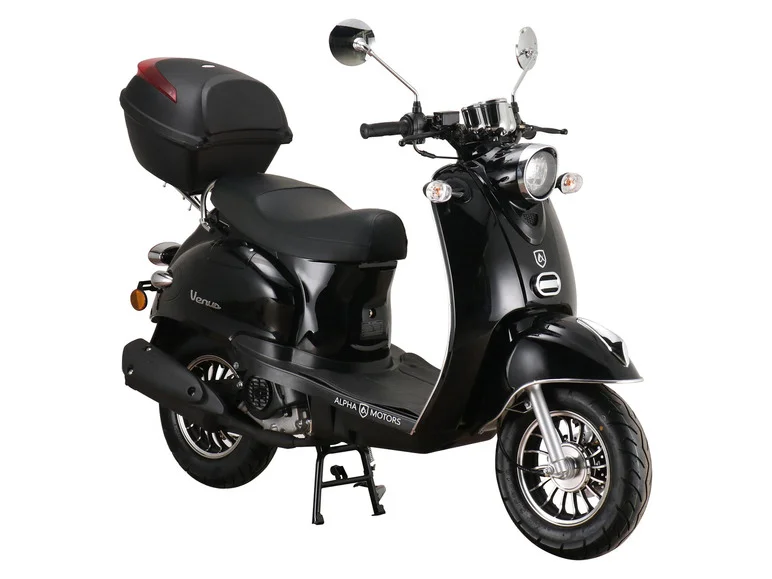 Moped scooter Venus 50 cc EURO 5 black incl. top case