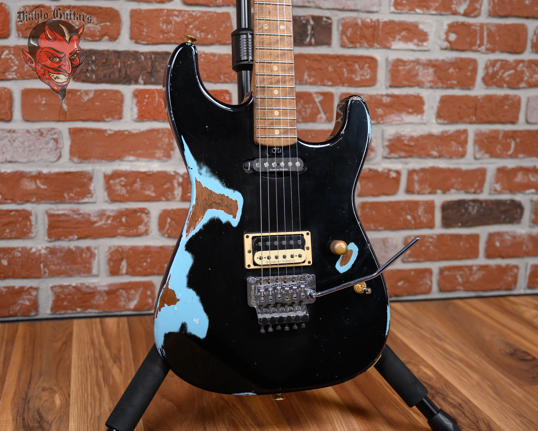 Charvel USA Custom Shop Music Zoo Exclusive Roasted San Dimas HS Master Built By Pasquale Campolattano Aged Black over Daphne Blue Heavy Relic Nitro 2024 w/OHSC