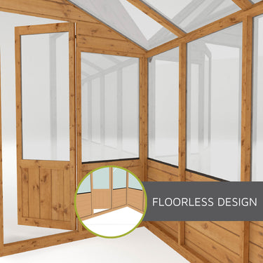 Mercia 12 x 6 Tongue and Groove Combi Greenhouse and Wooden Storage Shed