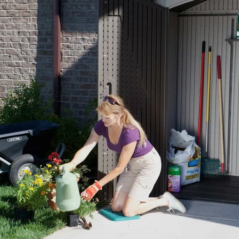 7' wide x 4' 7" deep plastic storage shed