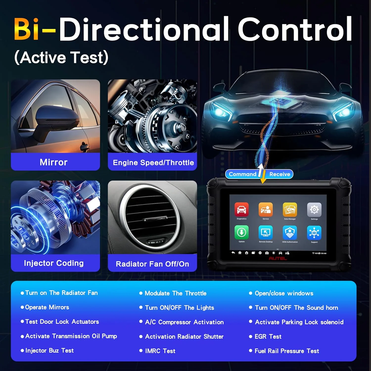 Autel MaxiCheck MX900 OBD2 Scanner, Same as MaxiCOM MK900 MK900BT, Upgrade of MK808 MX808, All System Diagnostic Scan Tool for Cars, 40+ Services, 3000+ Active Tests, CAN FD/DoIP, FCA