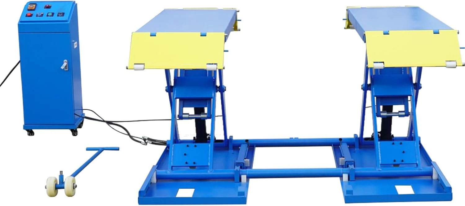 6600 LB Mid-Rise Hydraulic Scissor Car Lift, 220V/380V Electric Lock Vehicle Lift, 39.4” Max Height, 50s Fast Rise for Cars, SUVs & Light Trucks – Home Garage & Workshop Use