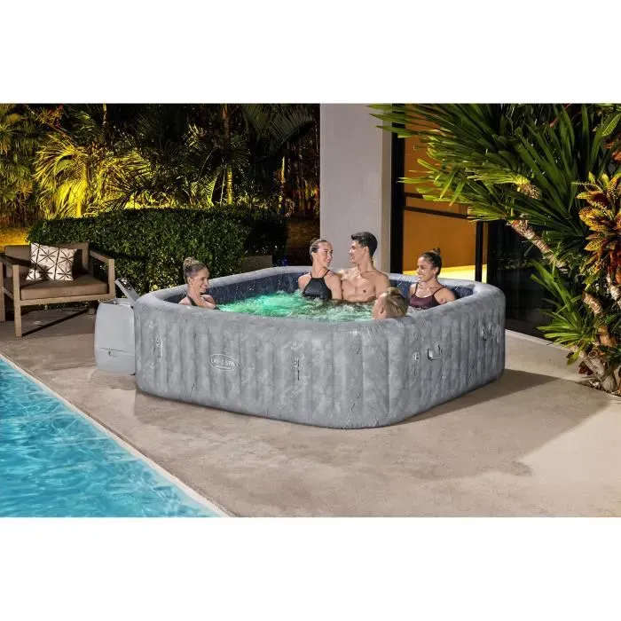 BESTWAY Spa gonflable carr&eacute; Lay-Z-Spa&reg; San Francisco Hydrojet Pro&trade; 5 &agrave; 7 personnes