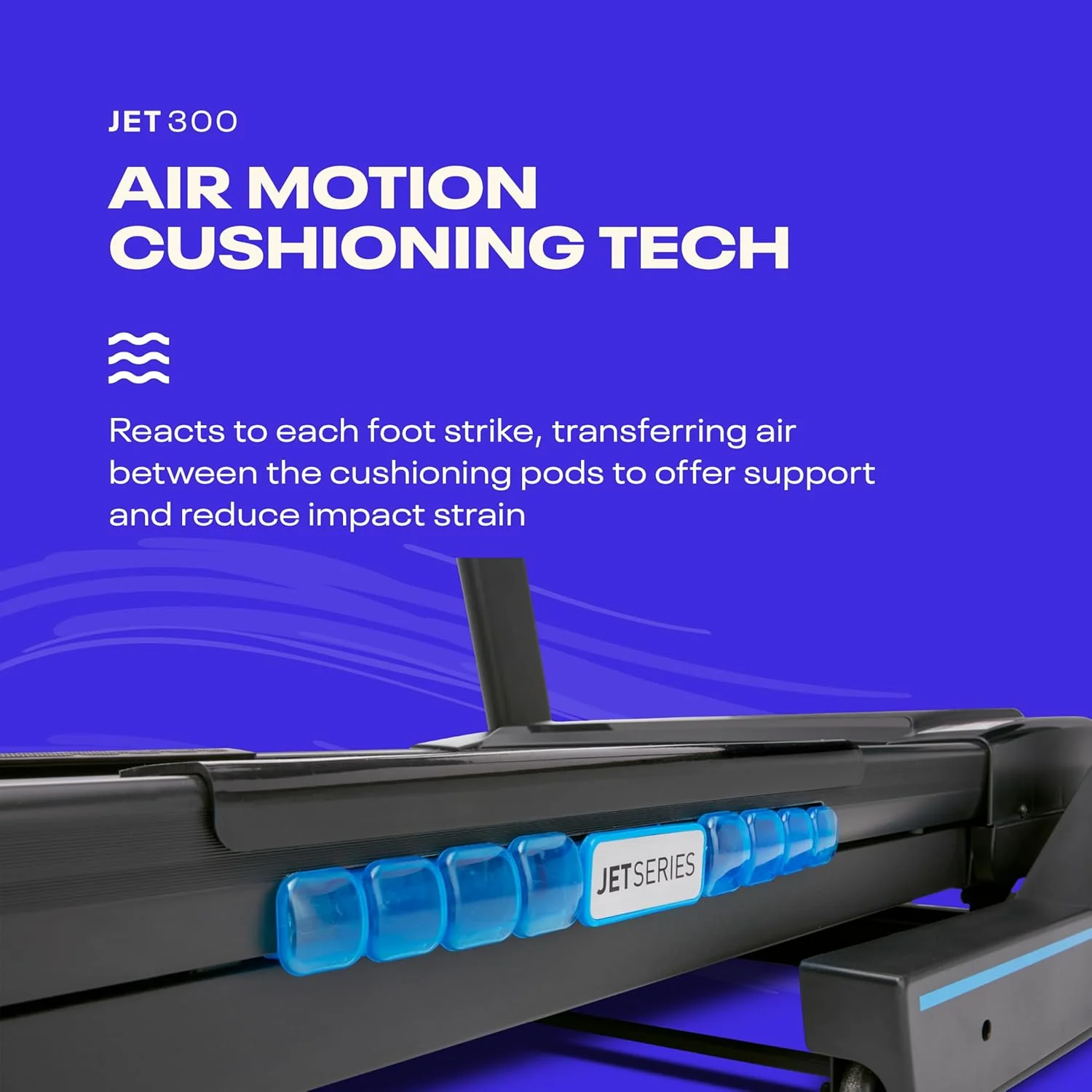 Reebok Jet 300 Treadmill: Bluetooth Compatible Incline Treadmill for Home Gym Training, Foldable for Easy Storage, Hand Pulse Sensor