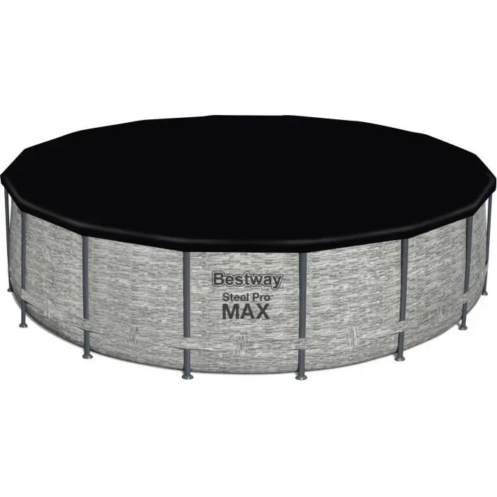Kit Piscine hors sol tubulaire BESTWAY - Steel Pro Max&trade; - 488 x 122 cm - Ronde (Livr&eacute;e avec pompe de filtration, &eacute;chelle et b&acirc;che)