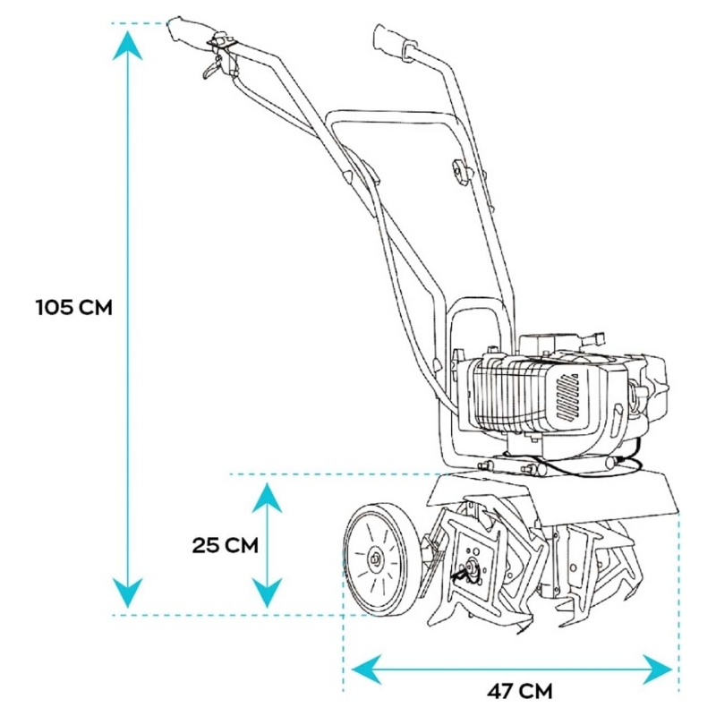 BOUDECH TUKANG-52 52CC 2-stroke petrol rotary tiller