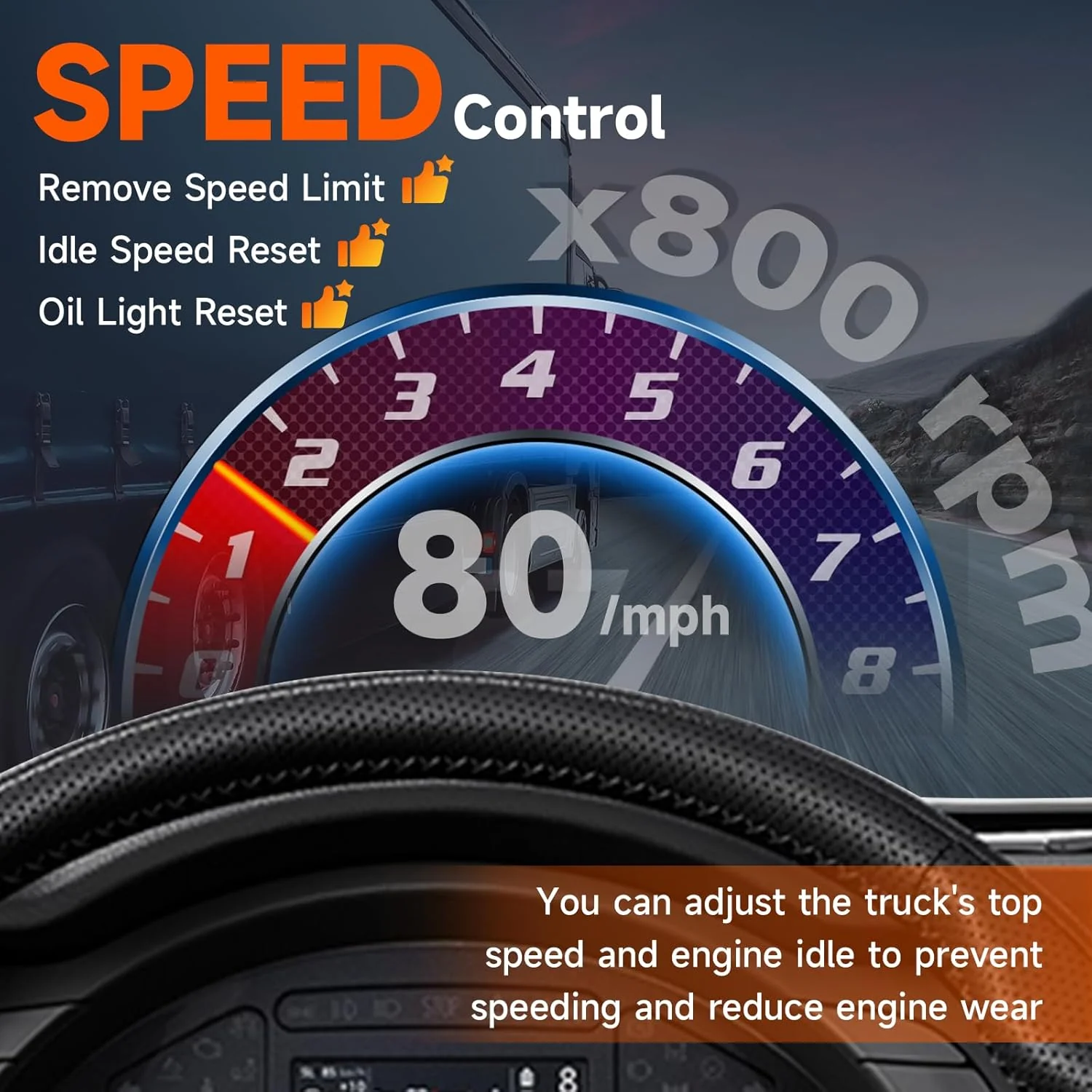 ANCEL HD8000 Heavy Duty Truck Scanner, DPF Reset & Forced Regen, Diesel Scanner Diagnostic Tool with Speed Limit Idle Speed Coding & Oil Service Reset for Trucks Buses, Free Update Lifetime