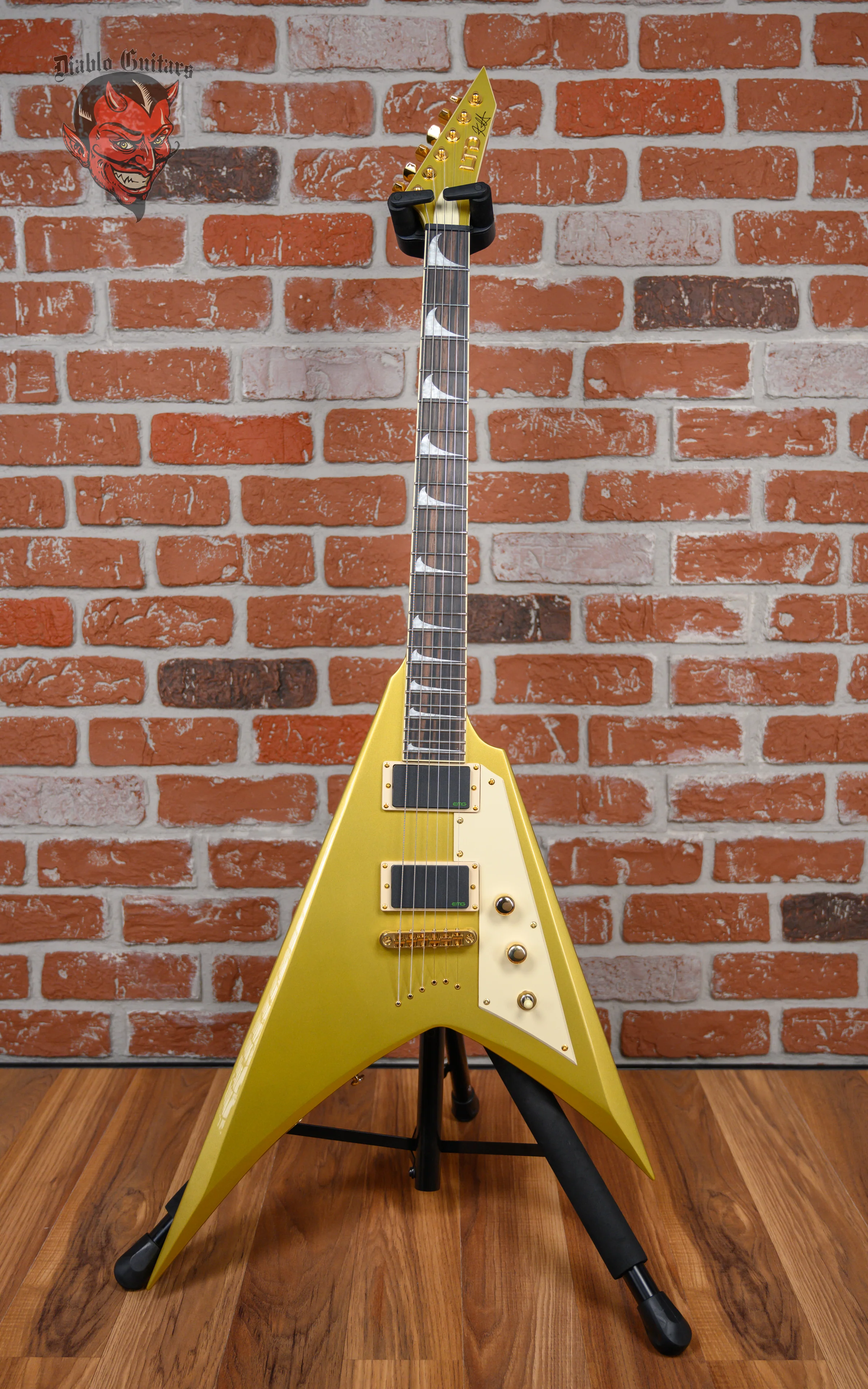 ESP LTD KH-V Kirk Hammett Signature Guitar Metallic Gold 2023 w/OHSC (B-Stock)