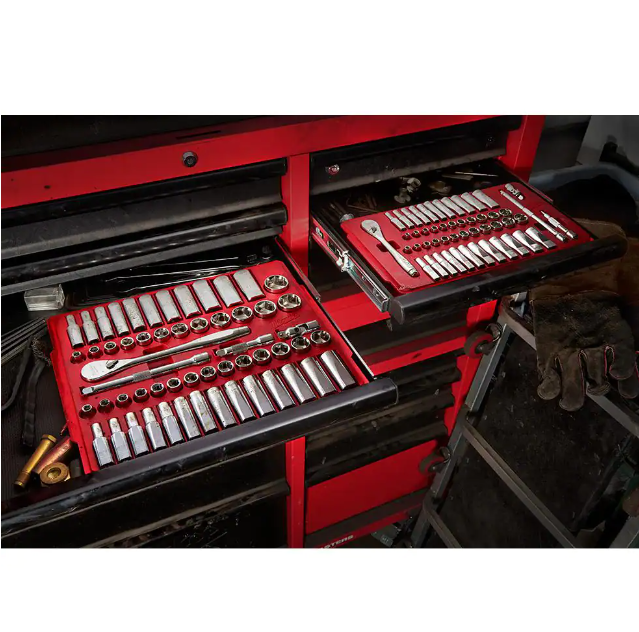 1/4 in. and 3/8 in. and 1/2 in. Drive SAE/Metric Ratchet and Socket Mechanics Tool Set (153-Piece)