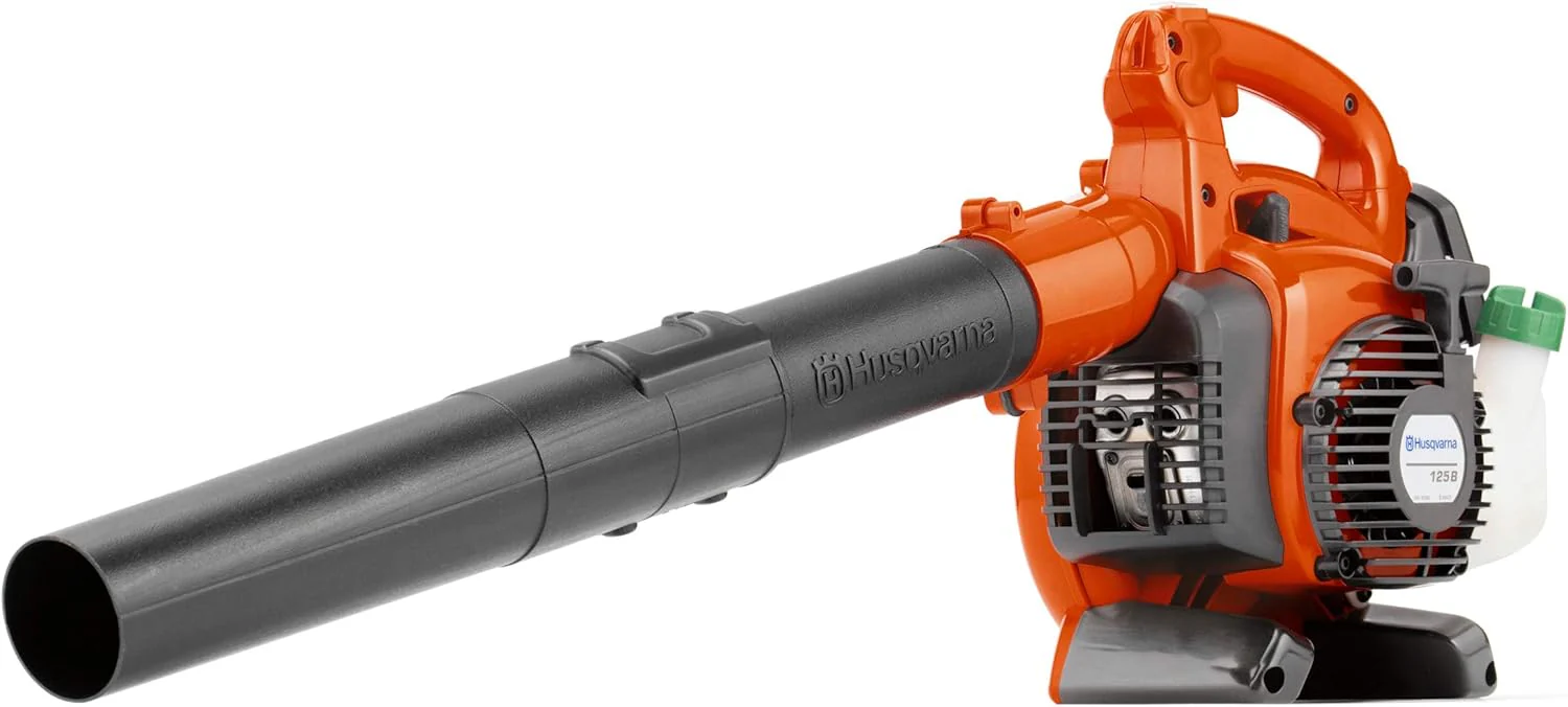 Husqvarna 125B Gas Leaf Blower, 28-cc 1.1-HP 2-Cycle Handheld Leaf Blower, 470-CFM, 170-MPH, 12.5-N Powerful Clearing Performance and Ergonomic Design, Gifts for dad