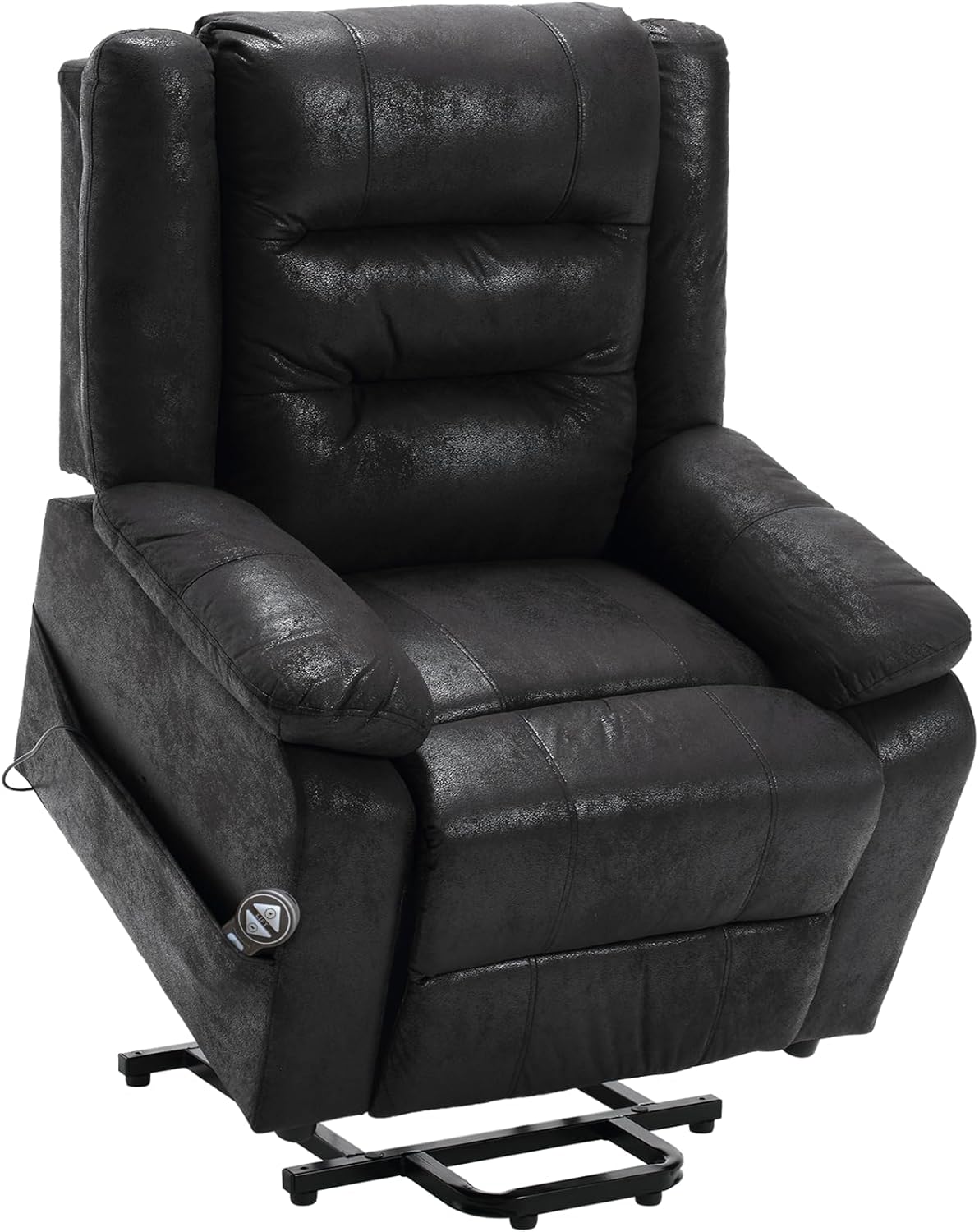 Electric TV chair with standing assistance, massage chair with heating function, adjustable remote control with lying function, sleep function and feet, weighing 220 kilograms, black suede