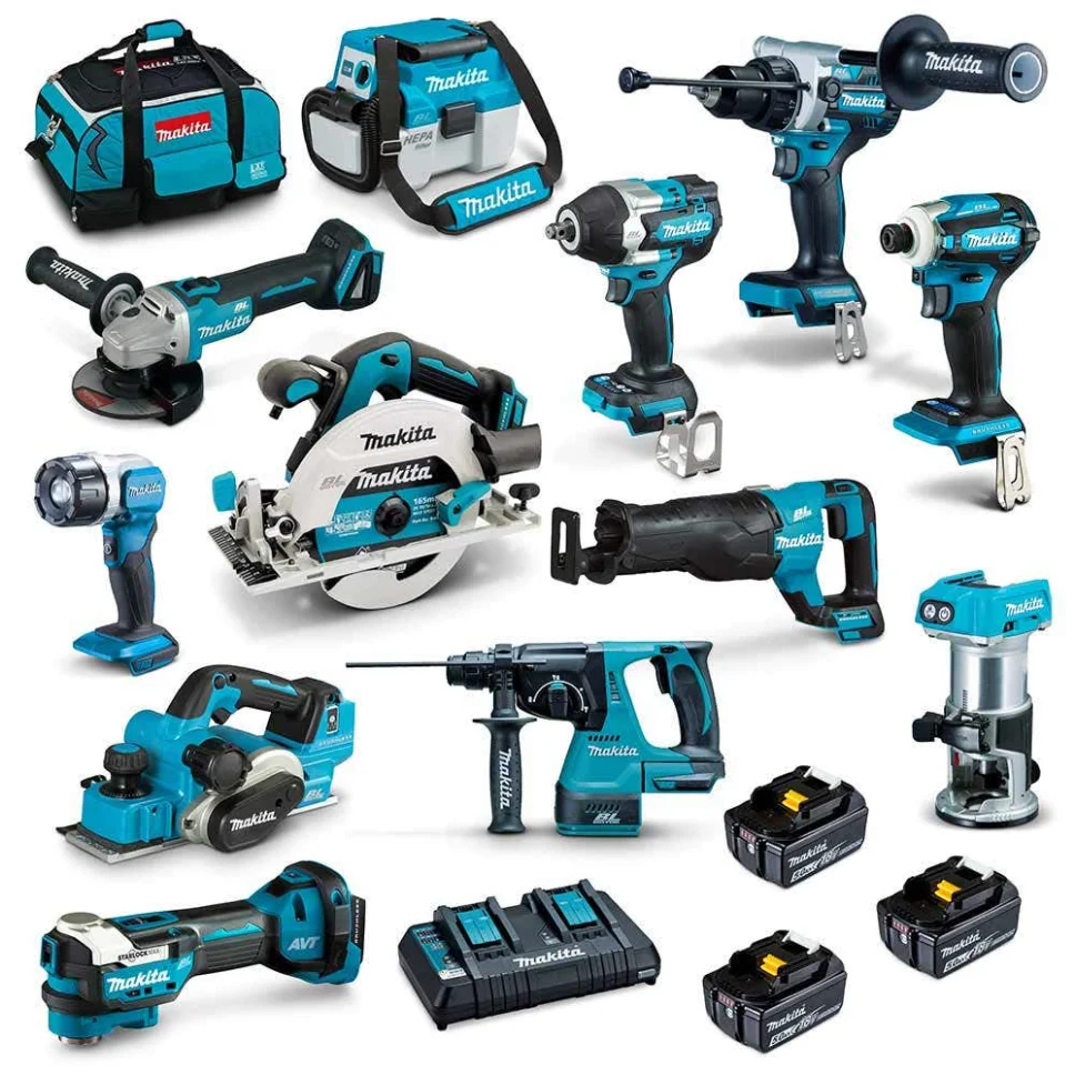 Kit combinato MAKITA 18V Brushless 12 pezzi 3 x 5,0 Ah DLX1202TX1