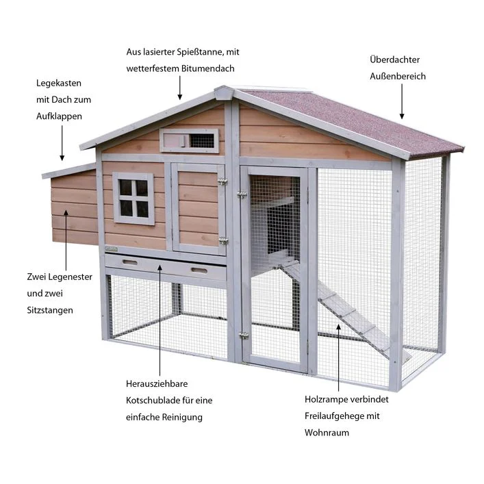 KERBL Hühnerstall Bonny, ca. B181/H118/T65 cm