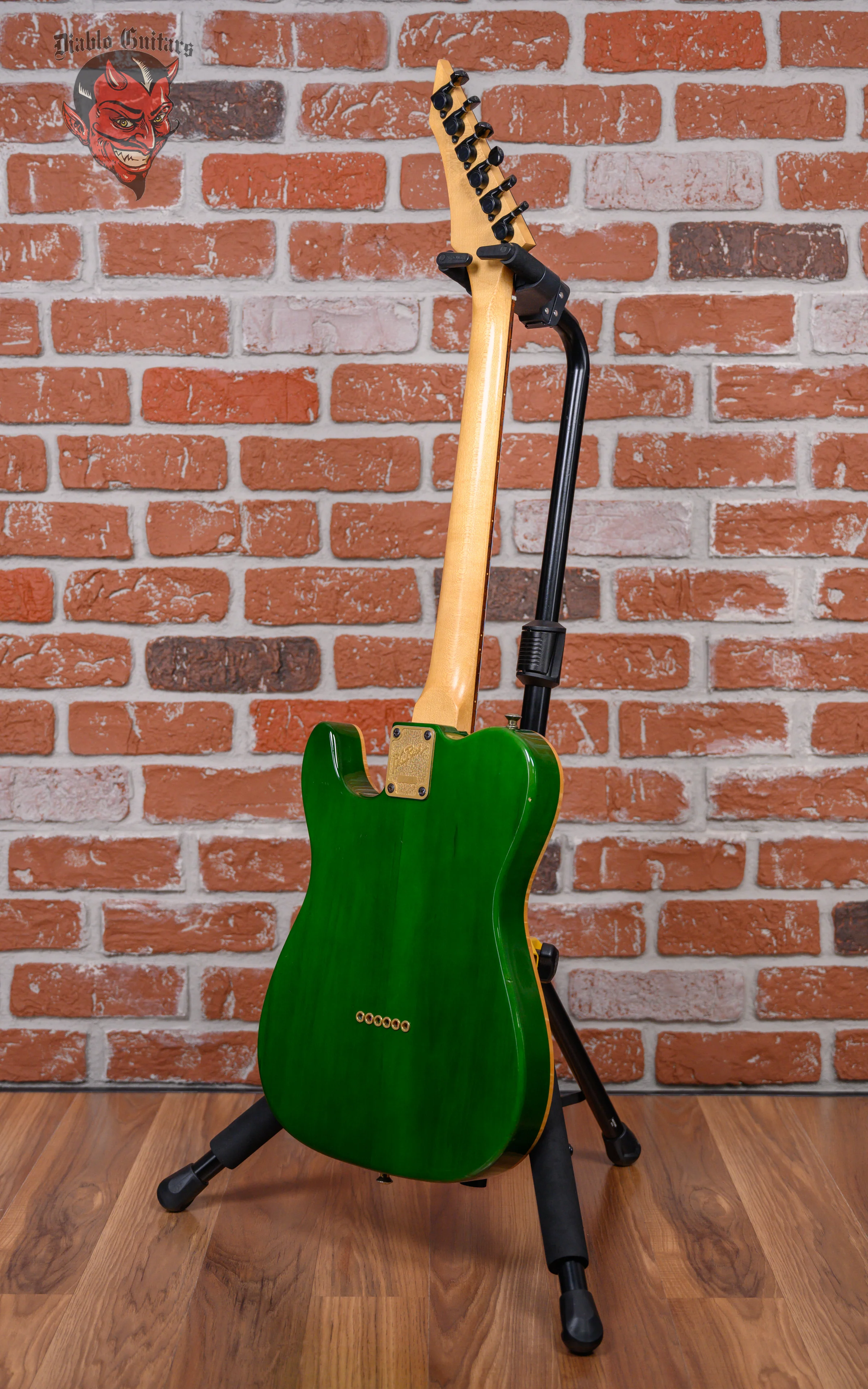 B.C. Rich USA Custom Shop Telecaster One-Off Birdseye Maple Top Transparent Green 1990 w/OHSC