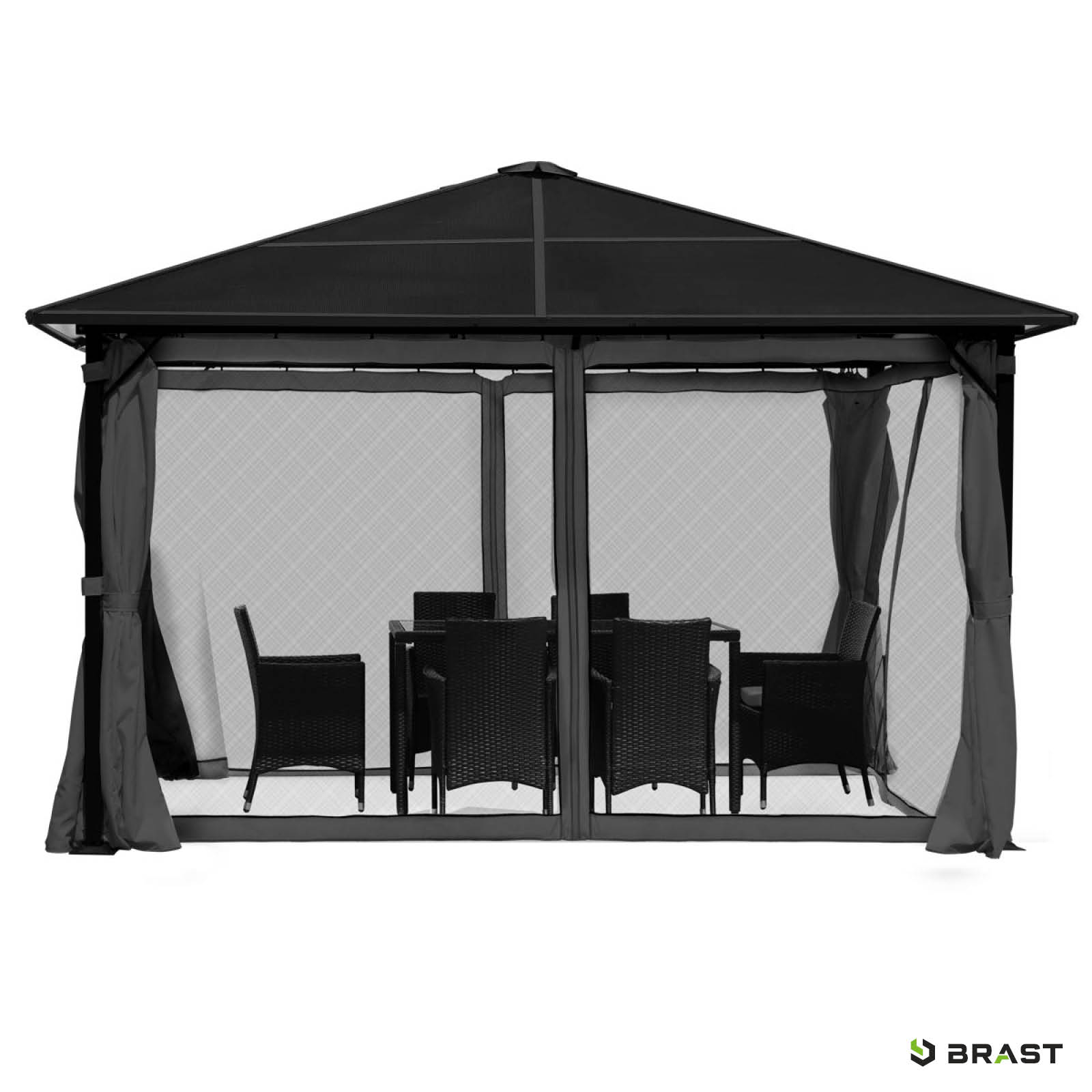 BRAST Alu Gartenpavillon SUMMERDREAM 3x3m grau