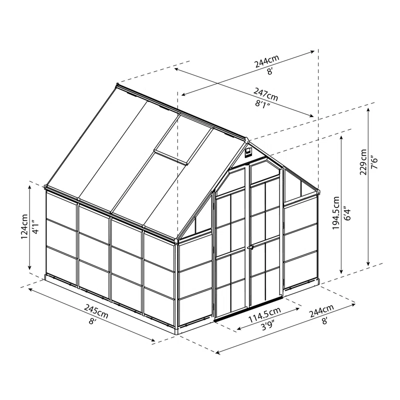 Palram - Canopia Balance 8' W Hobby Greenhouse - Green