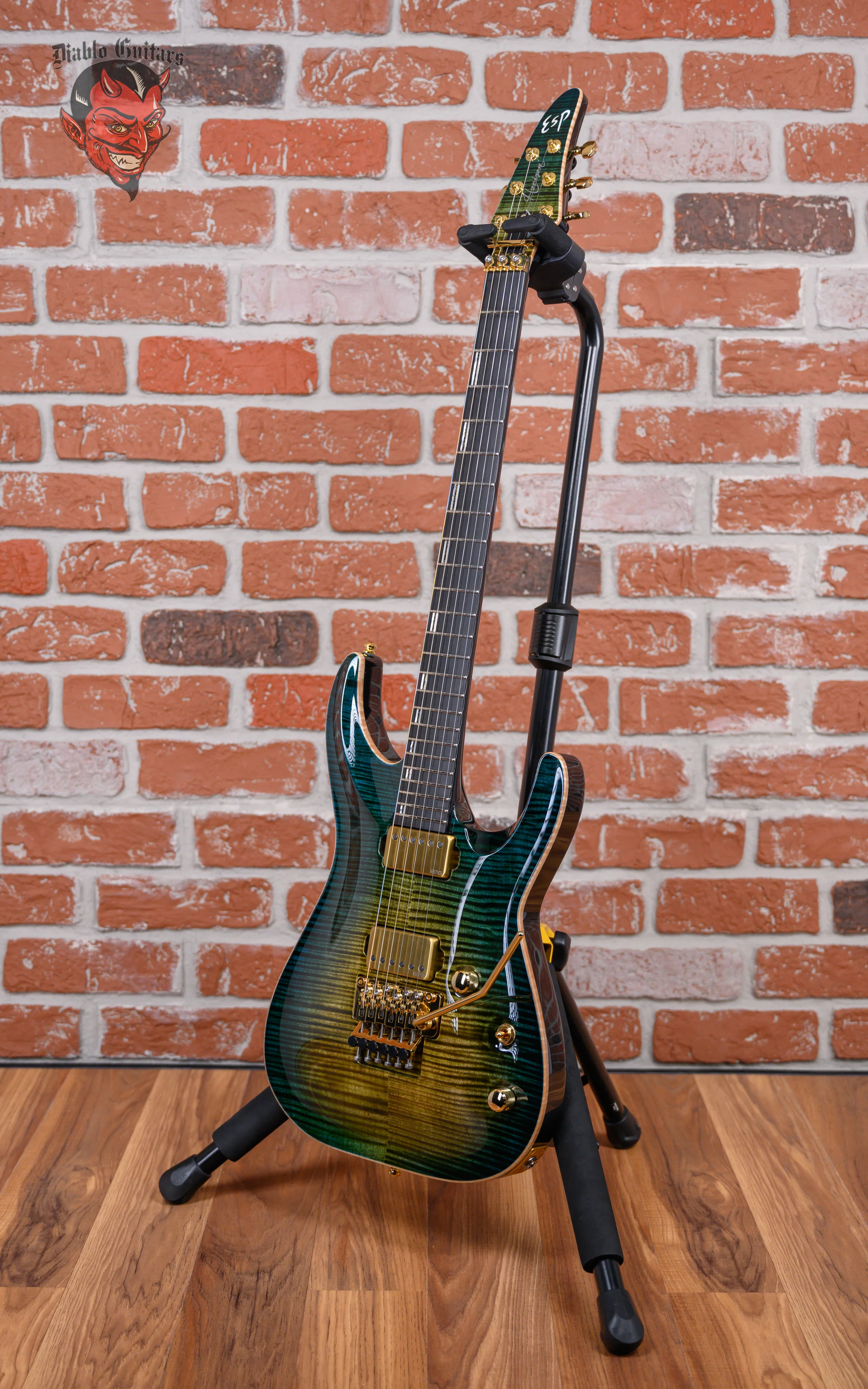 ESP Custom Shop Horizon CTM FR/FM Flamed Maple Top Turquoise Green Teardrop Sunburst 2024 w/OHSC