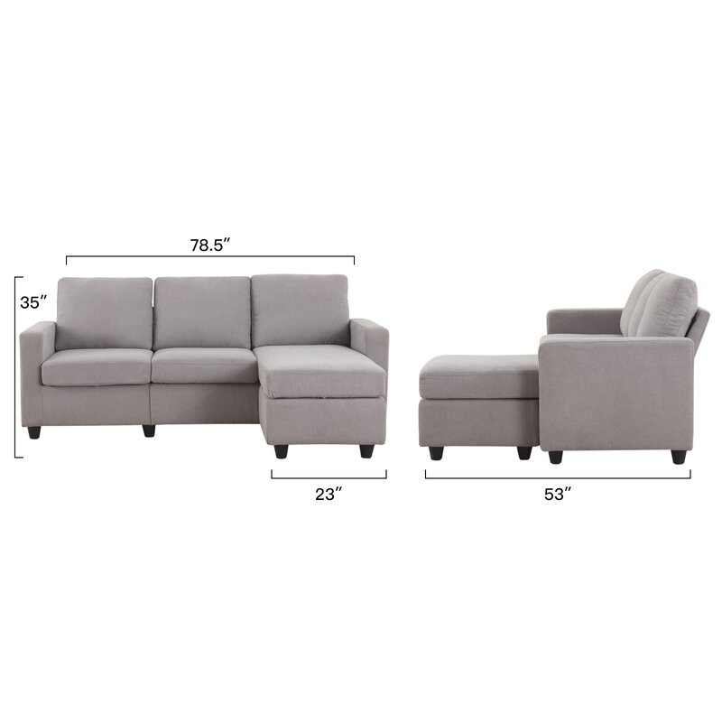 Campbelltown 78.5′′ Wide Reversible Sofa & Chaise With Ottoman