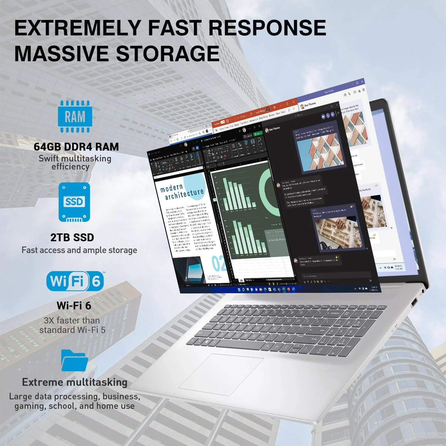 HP 17 Inch Laptop Touchscreen Computer, 17.3 HD+ Touch Screen Business Laptop, Intel 10-Core i7, 64GB RAM 2TB SSD, Windows 11 Pro, Backlit 10-Key, Fingerprint Reader