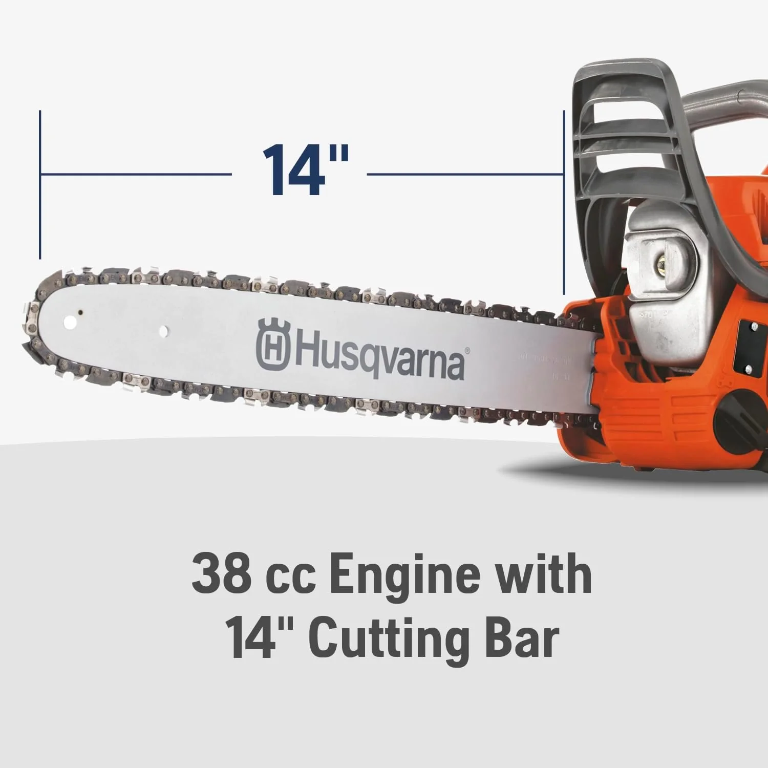 Husqvarna 120 Mark III Gas Chainsaw, 38-cc, 2-Cycle X-Torq Engine, 14 Inch Chainsaw with Automatic Oiler, For Wood Cutting and Tree Pruning