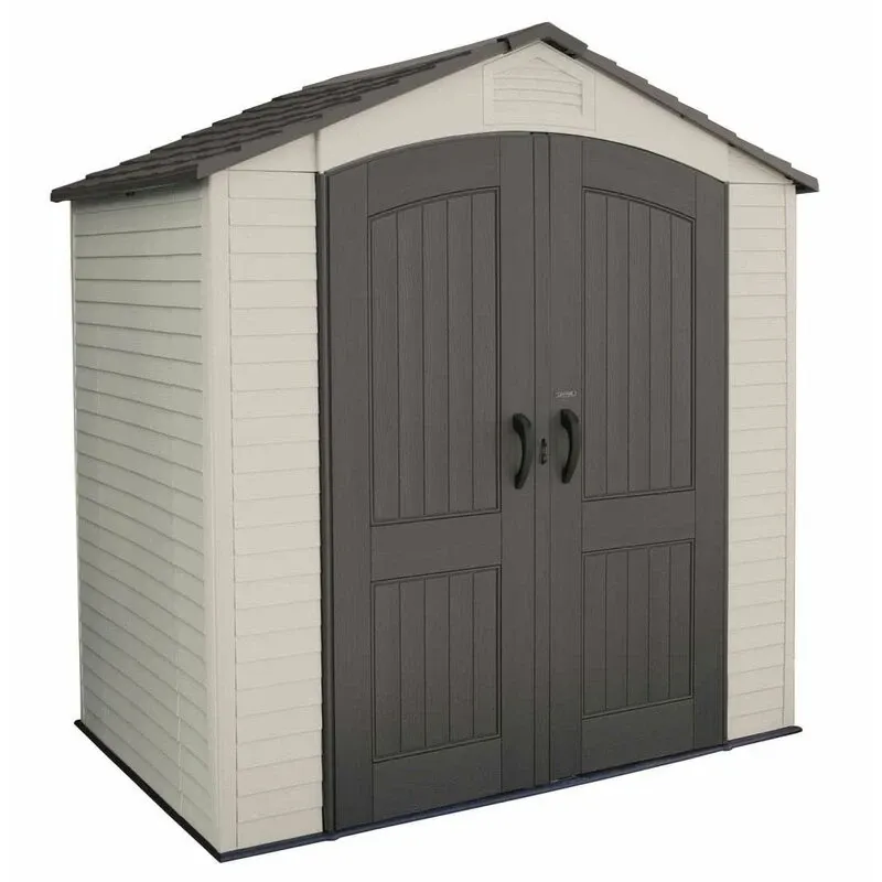 7' wide x 4' 7" deep plastic storage shed