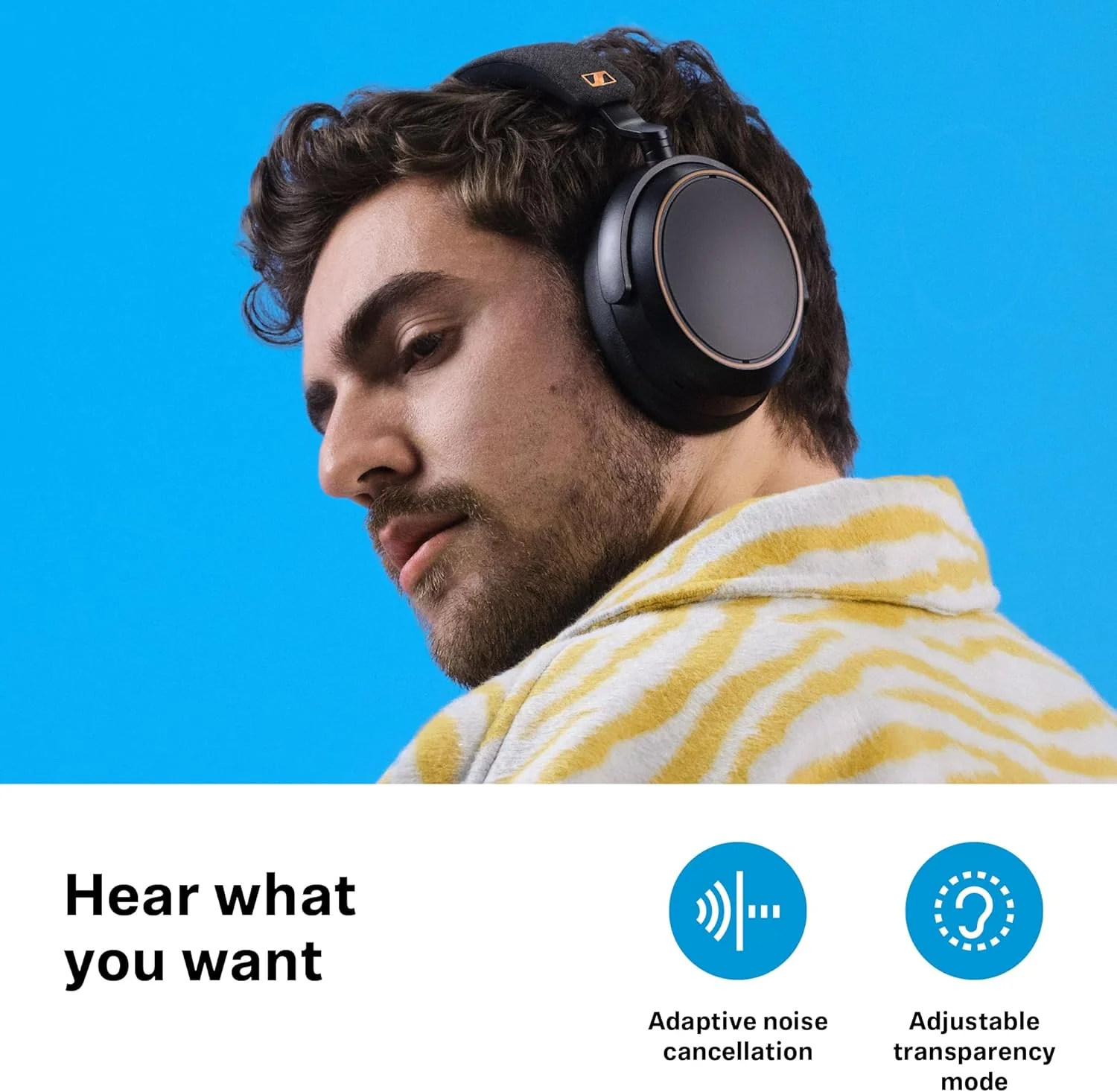 Sennheiser Momentum 4 Headphones - Bluetooth Headset for Crystal-Clear Calls, Adaptive Noise Cancellation, 60h Battery Life, Lightweight, Black/Copper